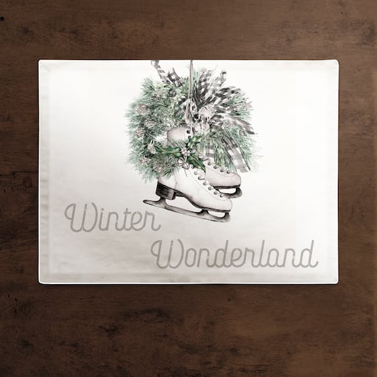 Wreath Winter Wonderland 18x14 Poly Twill Placemat